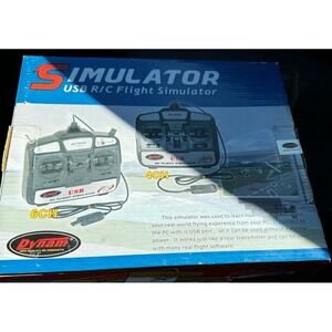 Dynam Black 6 Ch Computer USB Controller RC Left Throttle Game Flight Simulator